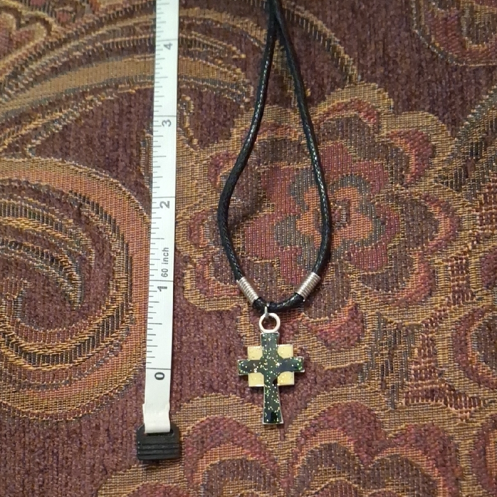 Elegant Black and Gold Cross Necklace